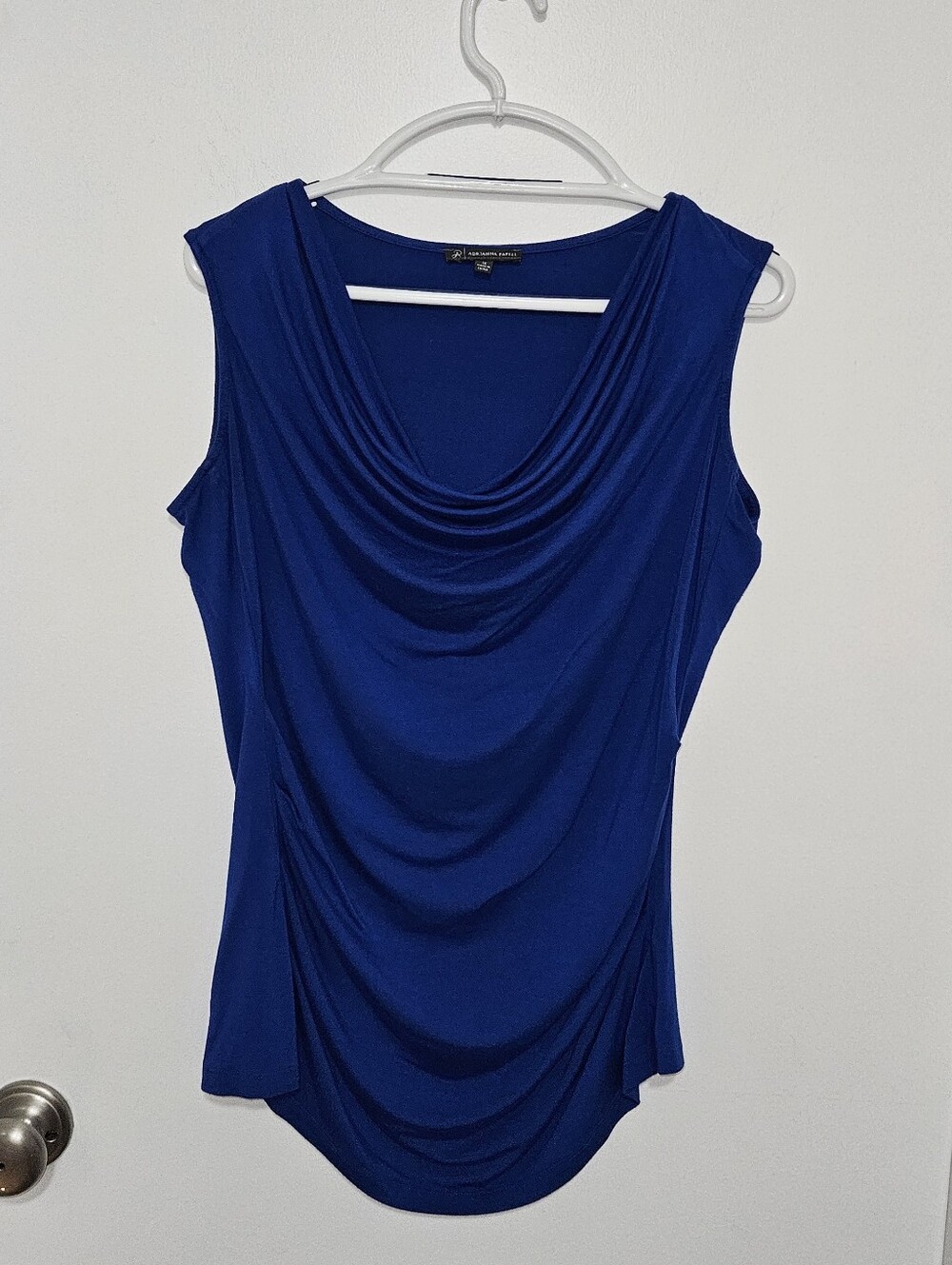 Adrianna Papell Royal Blue Draped Cowl Neck Tank Size 1X